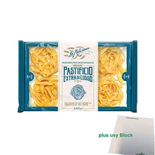 usy Bundle für La Molisana Nudeln "Tagliatelle All'Uovo 203" (250g Packung) + usy Block von usy