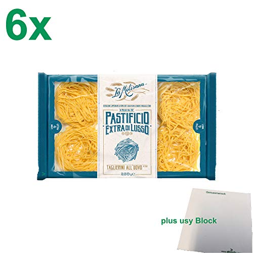 La Molisana Nudeln "Taglierni All'Uovo 202" Gastropack (6x250g Packung) + usy Block von usy