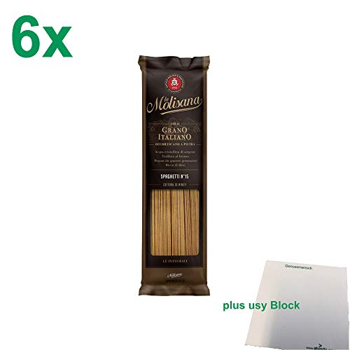 La Molisana Vollkorn Nudeln "Spaghetti Integrali 15" Gastropack (6x500g Packung) + usy Block von usy