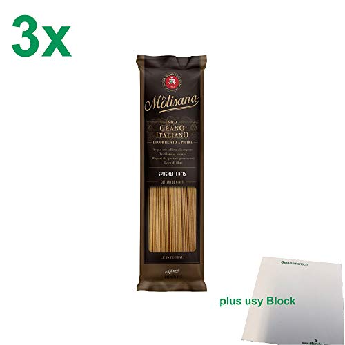 La Molisana Vollkorn Nudeln "Spaghetti Integrali 15" Officepack (3x500g Packung) + usy Block von usy
