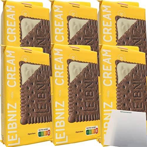 Leibniz Keks'n Cream Milk Kakaokekse mit Milchcremefüllung 6er Pack (6x190g) + usy Block von usy
