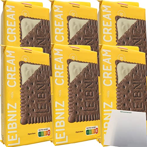 Leibniz Keks'n Cream Milk Kakaokekse mit Milchcremefüllung 6er Pack (6x190g) + usy Block von usy