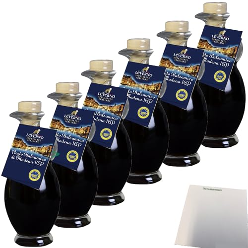 usy Bundle für Leverno Aceto Balsamico Di Modena mit fruchtiger Süße 6er Pack (6x250ml Flasche) + usy Block von usy