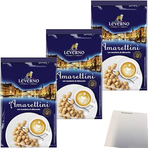 Leverno Amarettini italienische Makronen 3er Pack (3x250g Packung) + usy Block von usy