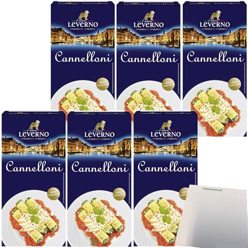 Leverno Cannelloni Italienische Pasta Röhren 6er Pack (6x250g Packung) + usy Block von usy