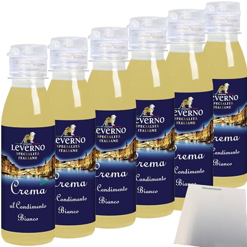 usy Bundle für Leverno Crema Al Condimento Bianco weiße Balsamico-Creme 6er Pack (6x180g Flasche) + usy Block von usy