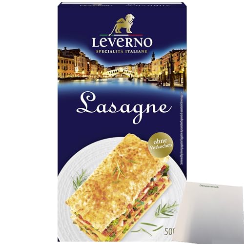 Leverno Lasagne Italienische Pasta Platten (500g Packung) + usy Block von usy