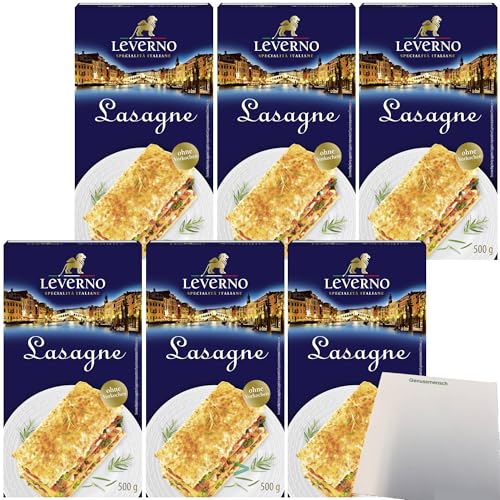 usy Bundle für Leverno Lasagne Italienische Pasta Platten 6er Pack (6x500g Packung) + usy Block von usy