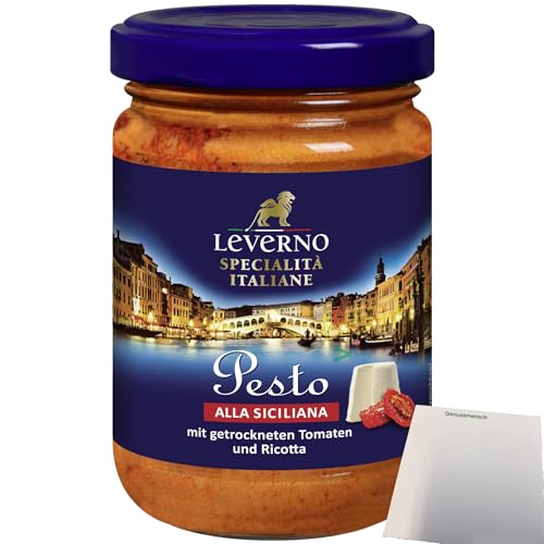 usy Bundle für Leverno Pesto Alla Siciliana mit getrockneten Tomaten und Ricotta (125g Glas) + usy Block von usy