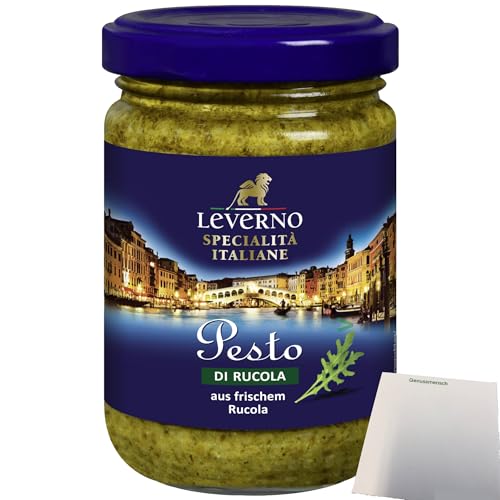 usy Bundle für Leverno Pesto Di Rucola aud frischem Rucola (140g Glas) + usy Block von usy