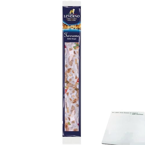 Leverno Torrone weißer Nougat aus Italien mit Erdnüssen Mandeln und kandierten Früchten (100g Packung) + usy Block von usy