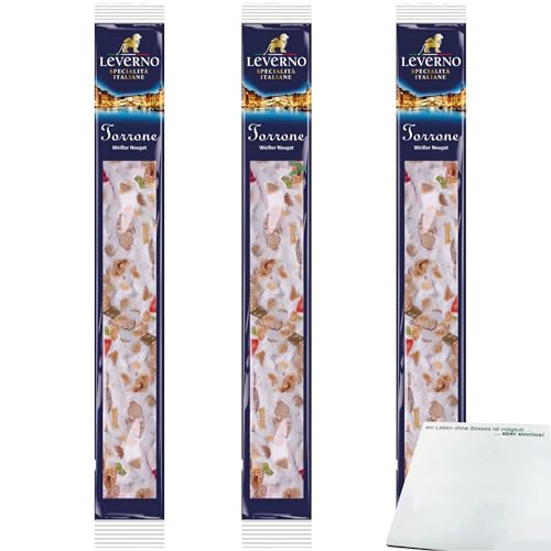 Leverno Torrone weißer Nougat aus Italien mit Erdnüssen Mandeln und kandierten Früchten 3er Pack (3x100g Packung) + usy Block von usy