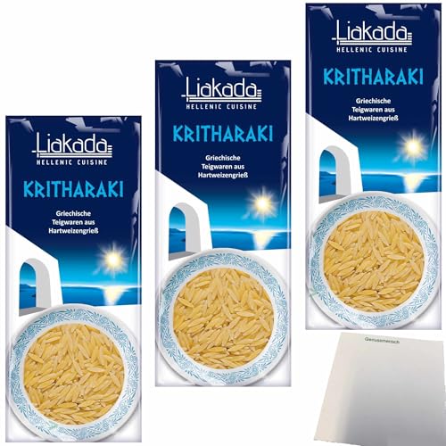 Liakada Kritharaki Nudeln ähnlich wie Reis 3er Pack (3x500g Beutel) + usy Block von usy