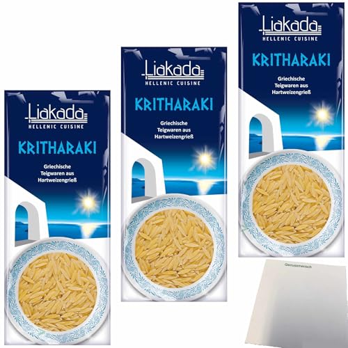 usy Bundle für Liakada Kritharaki Nudeln ähnlich wie Reis 3er Pack (3x500g Beutel) + usy Block von usy