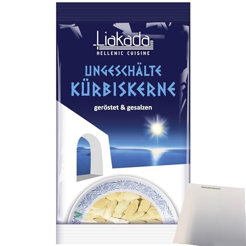 Liakada Kürbiskerne Geröstet & Gesalzen Ungeschält (100g Beutel) + usy Block von usy