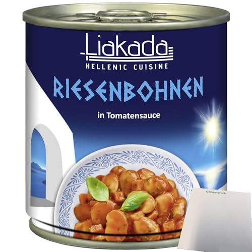 Liakada Riesenbohnen In Tomatensauce (280g Dose) + usy Block von usy