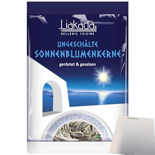 Liakada Sonnenblumenkerne Geröstet & Gesalzen Ungeschält (100g Beutel) + usy Block von usy