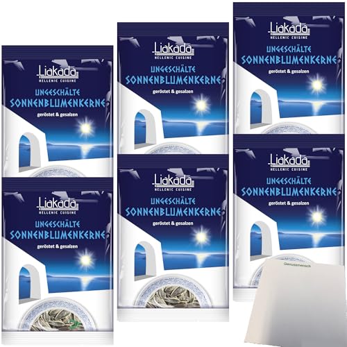 usy Bundle für Liakada Sonnenblumenkerne Geröstet & Gesalzen Ungeschält 6er Pack (6x100g Beutel) + usy Block von usy