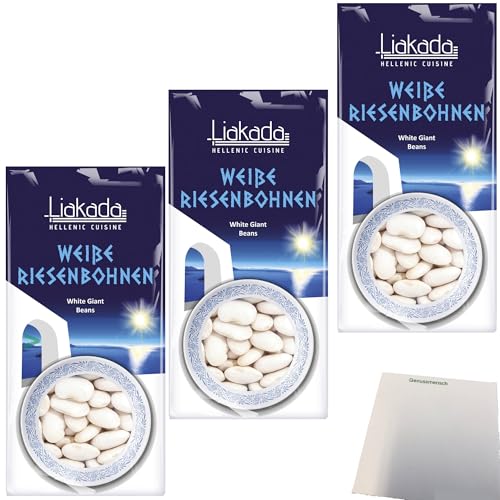 Liakada Weiße Riesenbohnen 3er Pack (3x500g Beutel) + usy Block von usy