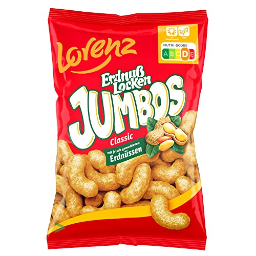Lorenz Erdnuß Locken Jumbos Classic XXL Erdnussflips Mais-Snack Erdnuss-Genuss 11er Pack (11x150g Packung) + usy Block von usy