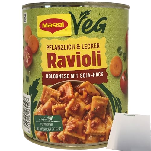 Maggi Ravioli Bolognese mit Soja-Hack vegan (800g Dose) + usy Block von usy