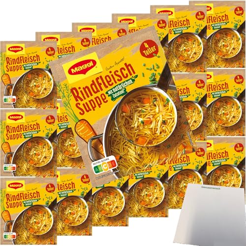 usy Bundle für Maggi Rindfleisch Suppe mit Nudeln und Gemüse VPE (18x85g Packung) + usy Block von usy