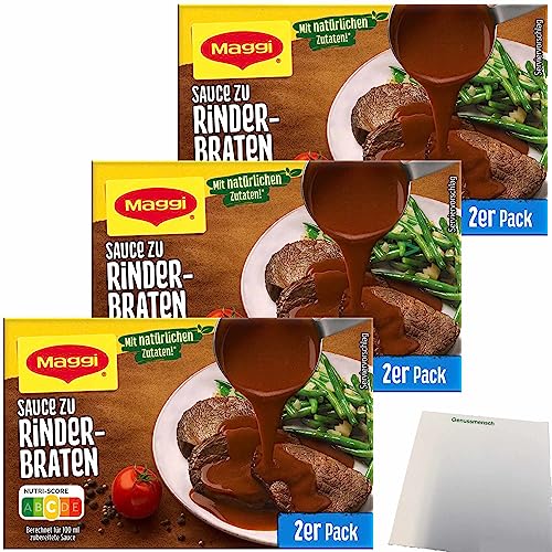 Maggi Sauce zu Rinderbraten ergibt 6x250ml (3x58g Multipack) + usy Block von usy