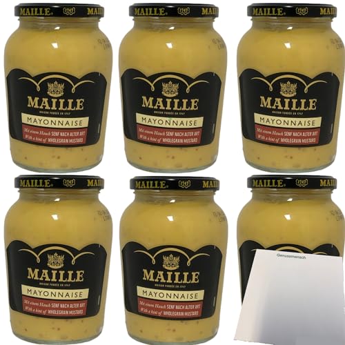Maille Mayonnaise Gourmet mit einem Hauch Senf nach alter Art 6er Pack (6x320g Glas) + usy Block von usy