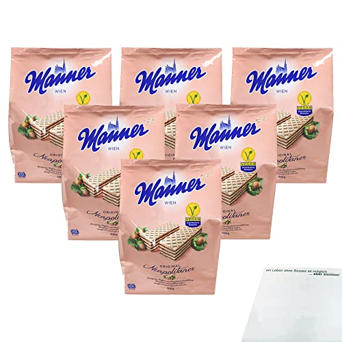 Manner Original Neapolitaner Haselnuss Schnitten 6er Pack (6x400g Beutel) + usy Block von usy