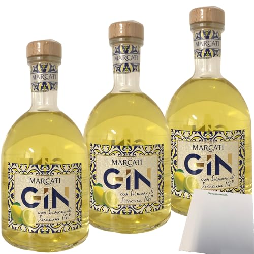 Marcati Gin con Limone di Siracusa 42%vol. 3er Pack (3x0,7l Flasche) + usy Block von usy