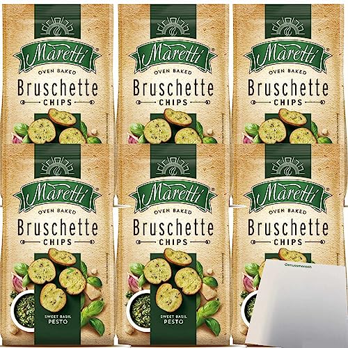 Maretti Bruschette Pesto Brotchips 6er Pack (6x150g Packung) + usy Block von usy