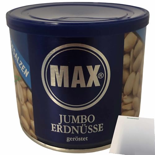 Max Jumbo Erdnüsse geröstet & ungesalzen (300g Dose) + usy Block von usy