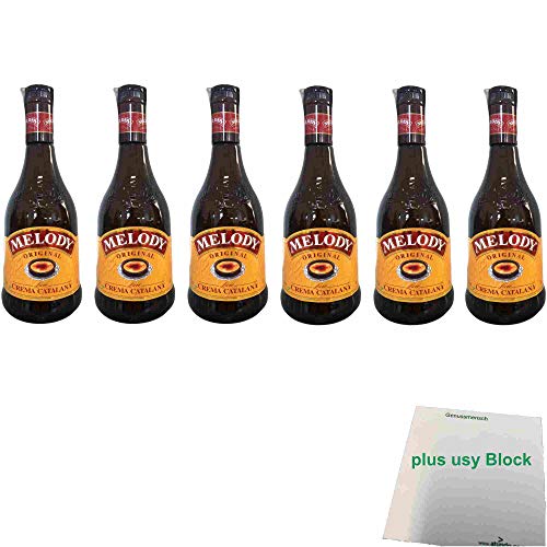 Melody Licor de Crema Catalana 17% 6er Pack (6x0,7l Flasche) + usy Block von usy