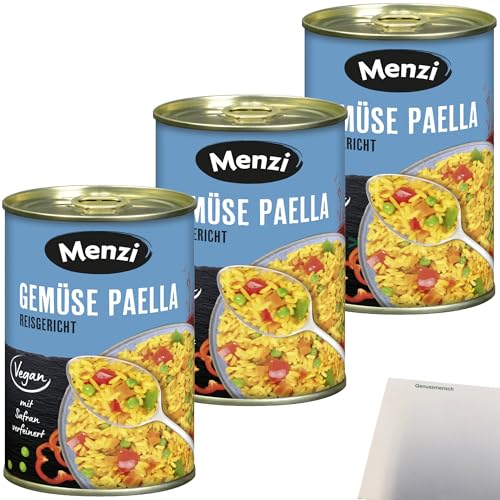 Menzi Gemüse Paella Reisgericht 3er Pack (3x400g Dose) + usy Block von usy
