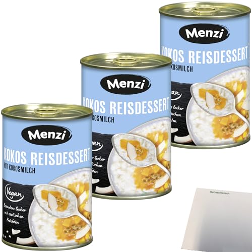 Menzi Kokos Reisdessert 3er Pack (3x400g Dose) + usy Block von usy