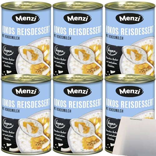 Menzi Kokos Reisdessert 6er Pack (6x400g Dose) + usy Block von usy