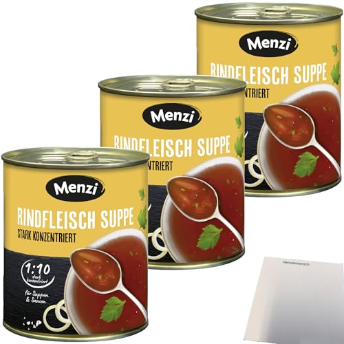 Menzi Rindfleisch Suppe stark konzentriert 1:10 3er Pack (3x800g Dose) + usy Block von usy