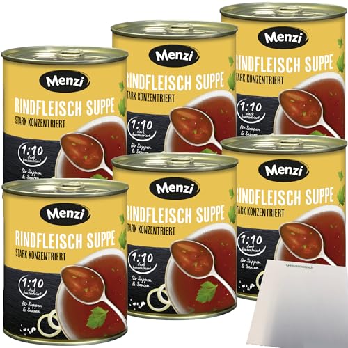 Menzi Rindfleisch Suppe stark konzentriert 1:10 6er Pack (6x800g Dose) + usy Block von usy