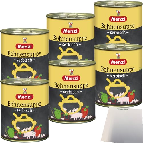 Menzi Serbische Bohnensuppe 6er Pack (6x800ml Dose) + usy Block von usy