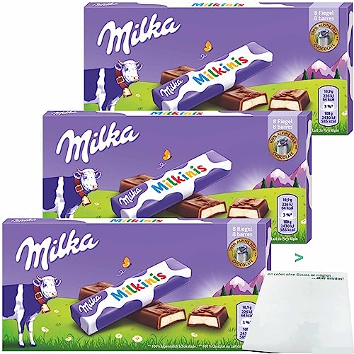 Milka Milkinis Riegel 3er Pack (3x87,5g Packung) + usy Block von usy