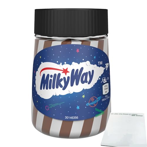 Milky Way Brotaufstrich Duo-Creme Kakao und Milch-Gechmack (350g Glas) + usy Block von usy