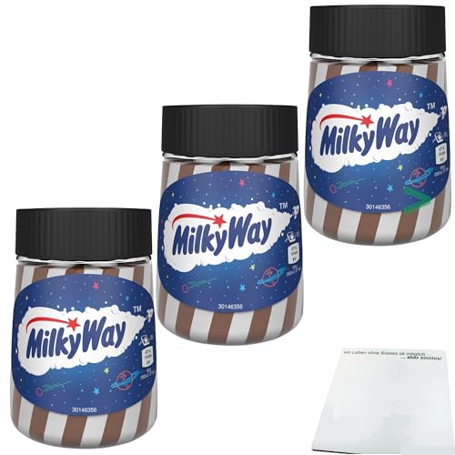 Milky Way Brotaufstrich Duo-Creme Kakao und Milch-Gechmack 3er Pack (3x350g Glas) + usy Block von usy