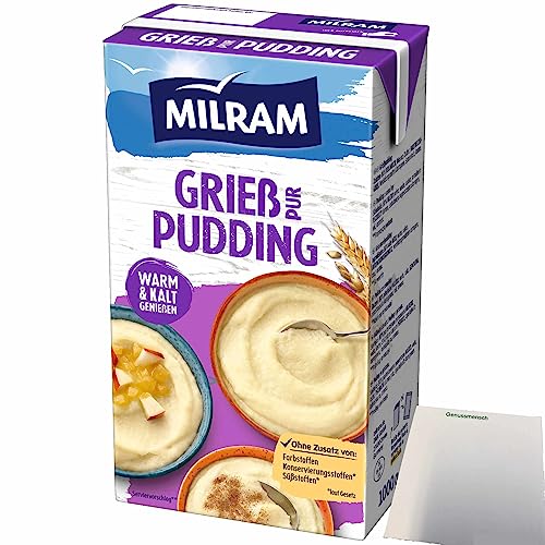 Milram Grieß-Pudding Pur warm und kalt zu genießen (1000g Packung) + usy Block von usy