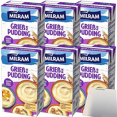 Milram Grieß-Pudding Pur warm und kalt zu genießen 6er Pack (6x1000g Packung) + usy Block von usy