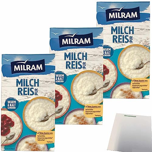 Milram Milchreis pur warum und kalt zu genießen 3er Pack (3x1kg Packung) + usy Block von usy