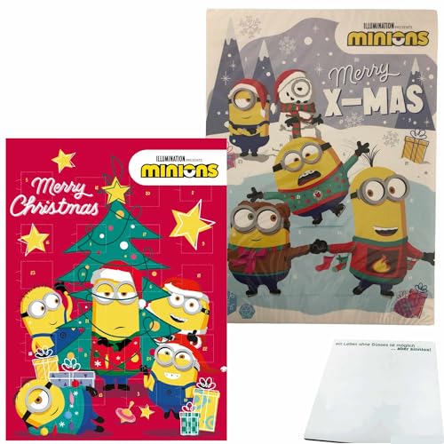 Minions Adventskalender Christmas Multipack (2x75g Packung) + usy Block von usy