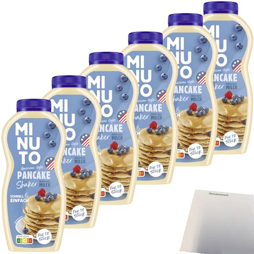 Minuto Shaker American Pancake Mischung für Pfannkuchen Amerikanischer Art 6er Pack (6x219g Shaker) + usy Block von usy