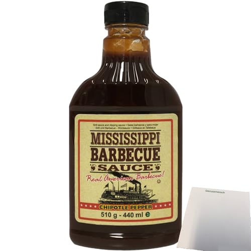 Mississippi Barbecue Sauce Chipotle Pepper Grill-Sauce (510g Flasche) + usy Block von usy