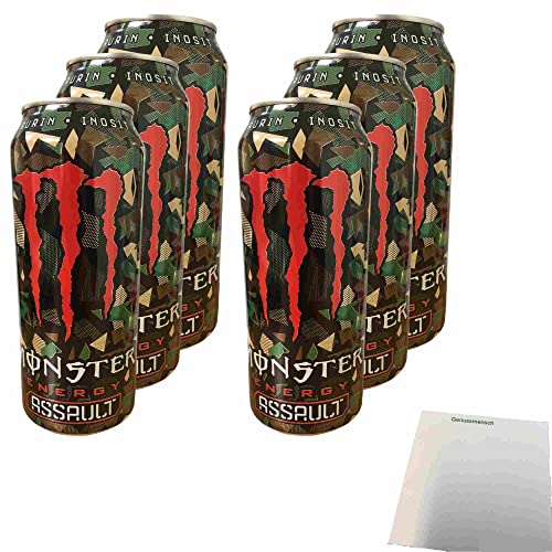 Monster Assault rot Energy Drink 6er Pack (6x0,5L) + usy Block von usy