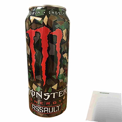 Monster Assault rot Energy Drink DPG (1x0,5L) + usy Block von usy